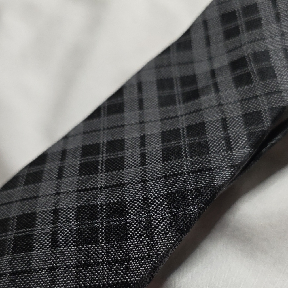 Class Club Black and Gray Checkered Tie